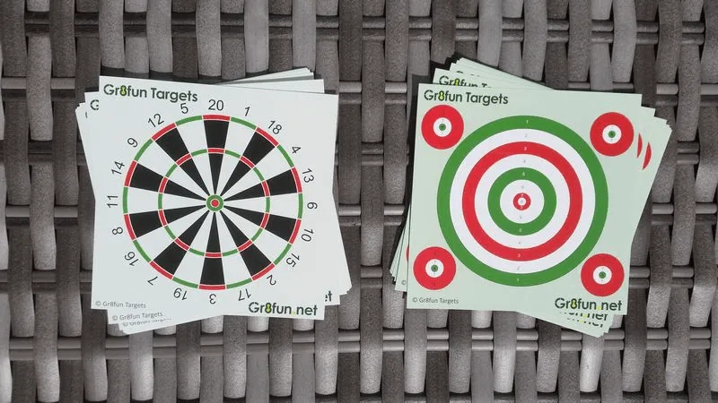 [14cm-DartboardPractice200] 14cm Dartboard and Practice airgun and pistol targets - 200 pack