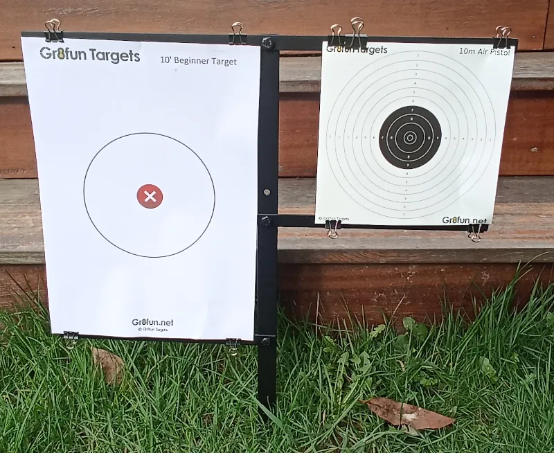[PTH-double] Double steel airgun target holder for paper and card targets
