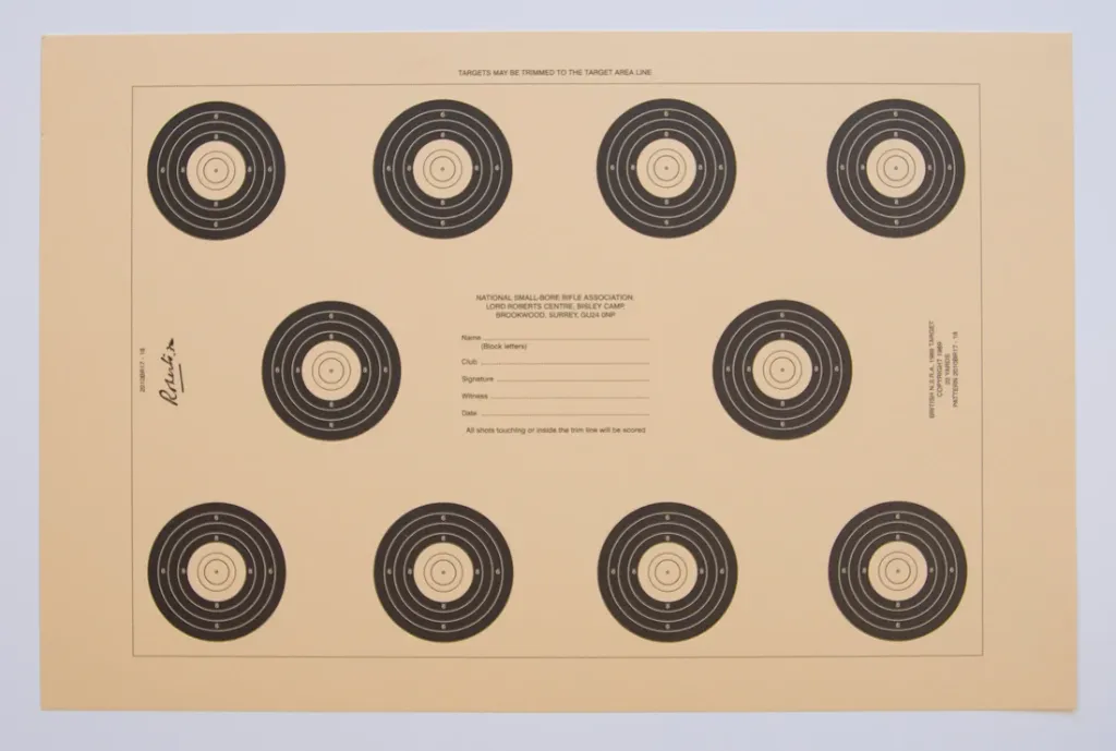 [SSSNSRA009] NSRA 20 Yard Bench Rest Target (2010 BR17-18) Packs (1)