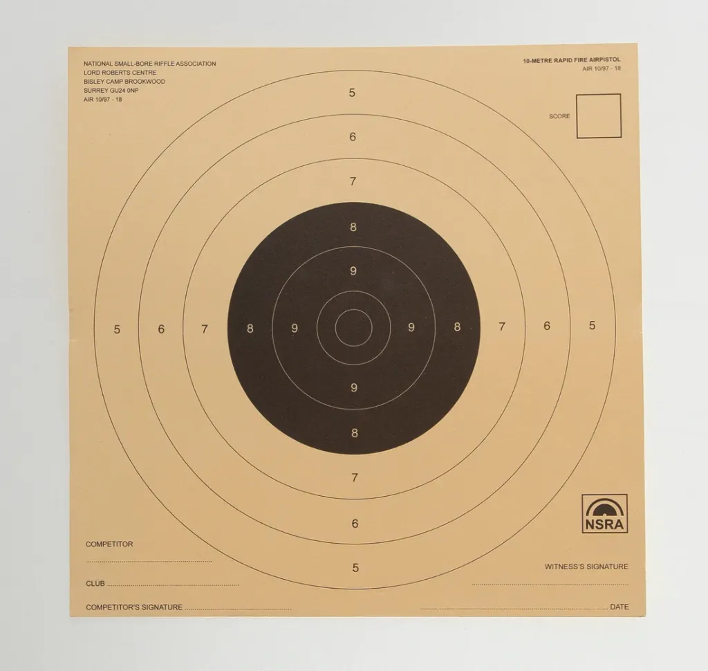 NSRA Air 10/97-18 (10M Rapid Fire Air Pistol 1 Target) Packs
