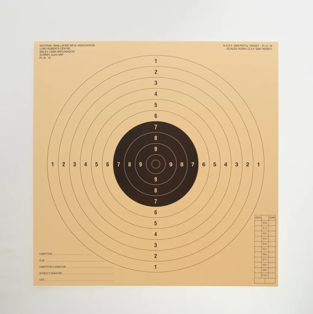 NSRA PL19-18 (25M Pistol Target) Packs