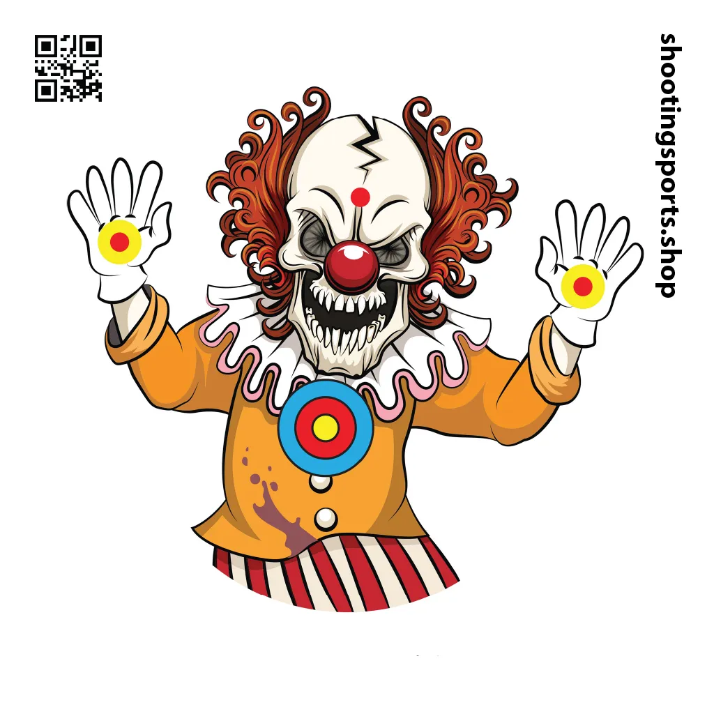 Clown Monster Target - Paper 14cm x 14cm Packs