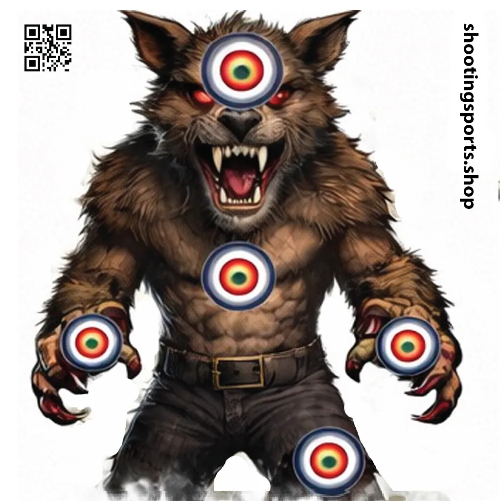 Werewolf Monster Target - Paper 14cm x 14cm Packs