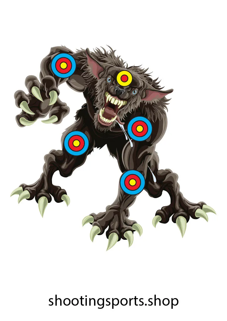 Werewolf Monster Targets - Paper A4 Packs